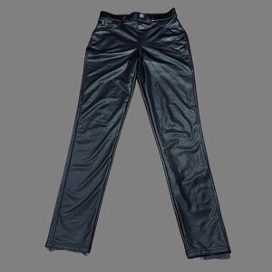 Thrill Jeans Black High-Waisted Faux Leather Skinny Pants Size Medium